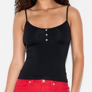 Black Spaghetti Strap Tank Top Women's black Seamless Cami Wild Fable